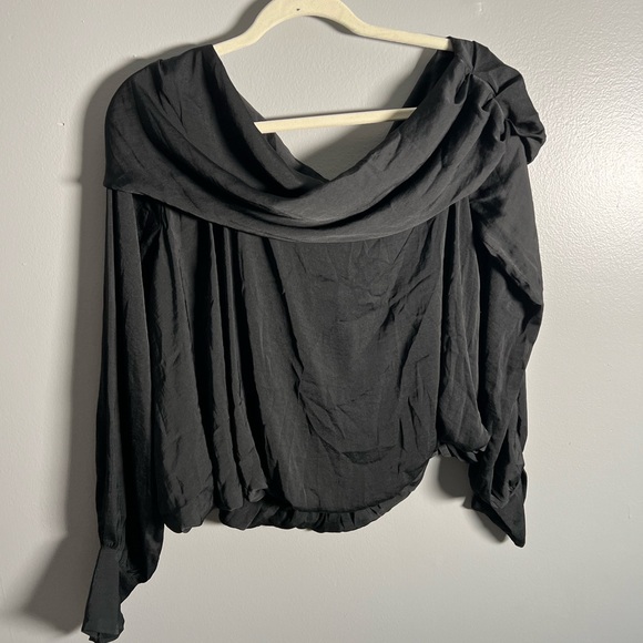 Free People Black Classy Blouse- Large - Picture 3 of 9